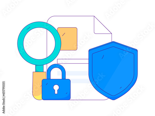 Protect intellectual property flat vector concept operation hand drawn illustration