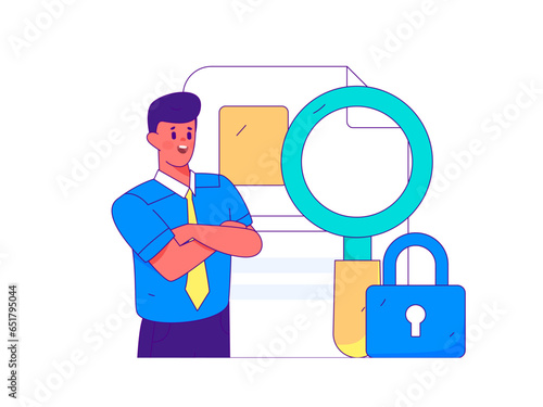 Protect intellectual property flat vector concept operation hand drawn illustration