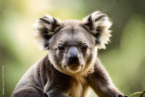 image of a close-up of a baby koala cub clinging to its mother's back © Izhar