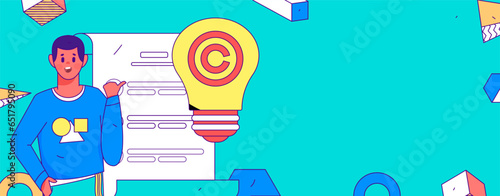 Protect intellectual property flat vector concept operation hand drawn illustration