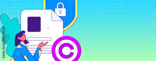 Protect intellectual property flat vector concept operation hand drawn illustration