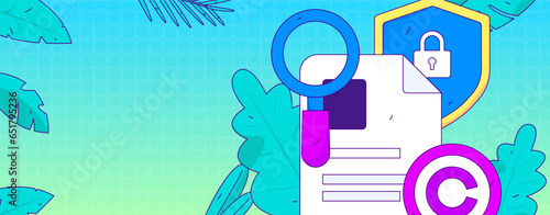 Protect intellectual property flat vector concept operation hand drawn illustration