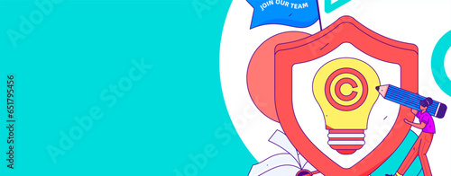 Protect intellectual property flat vector concept operation hand drawn illustration