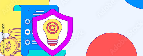 Protect intellectual property flat vector concept operation hand drawn illustration