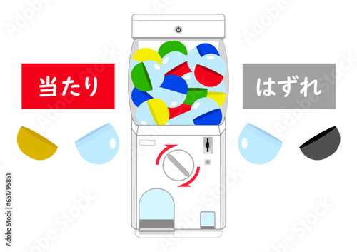 カプセルトイのゲームで当たりとはずれが出る