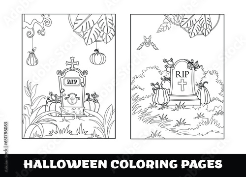 Halloween pumpkin coloring pages for kids. Halloween education coloring page for preschool children.