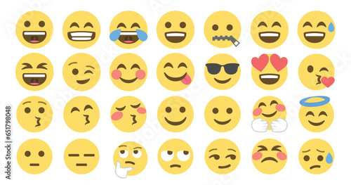 Set of emoji face expressions
