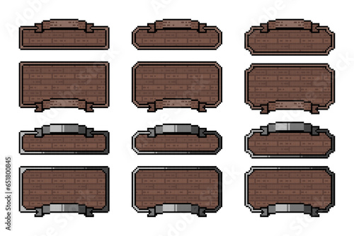 ドット絵 木製風フレームセット（リボンあり）※リボン取り外し可