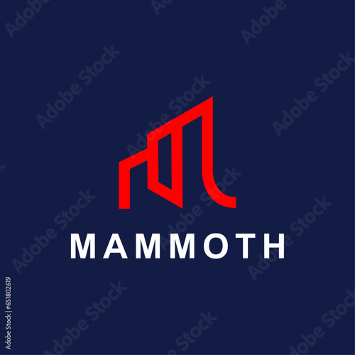 simple mammoth logo and letter M design