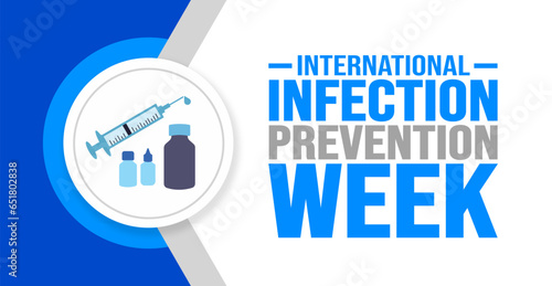 October is International Infection Prevention Week background template. Holiday concept. background, banner, placard, card, and poster design template with text inscription and standard color. vector.