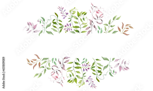 Watercolor floral card. Hand drawn illustration isolated on white background. Vector EPS.