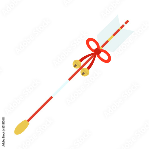 鏑矢。フラットなベクターイラスト。 Kaburaya: Japanese arrow with a whistle attached. Flat designed vector illustration.