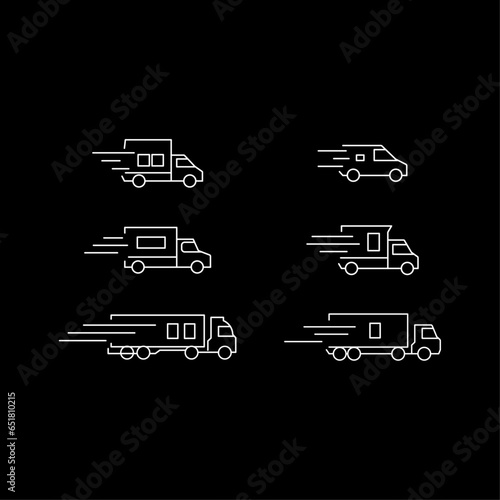 Delivery Vehicle Fleet icon editable stroke.