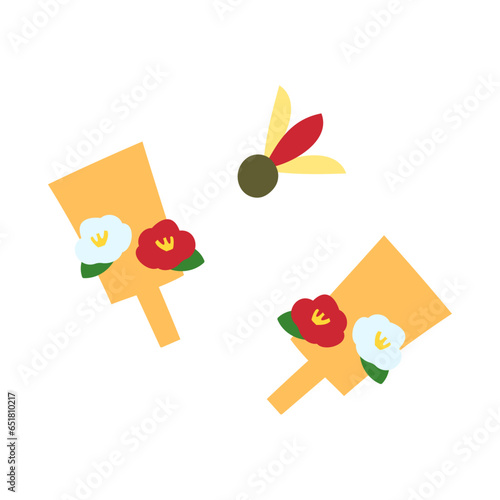 羽子板。フラットなベクターイラスト。
Japanese battledore. Flat designed vector illustration.