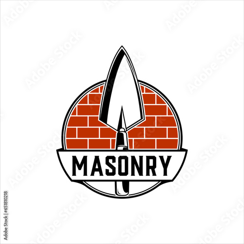Masonry spoon logo with classic style design