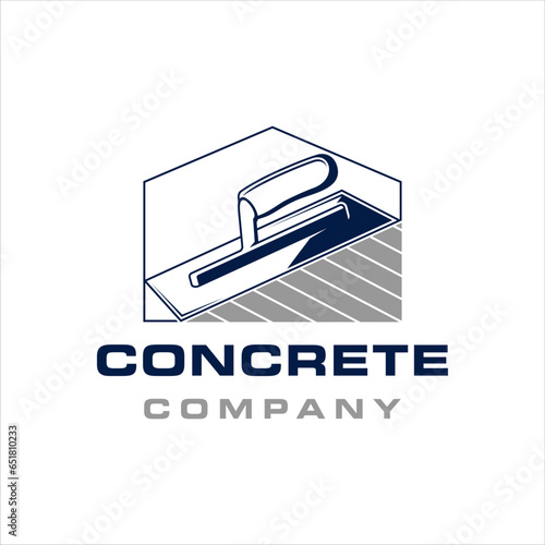 Concrete finishing trowel logo with elegant style design