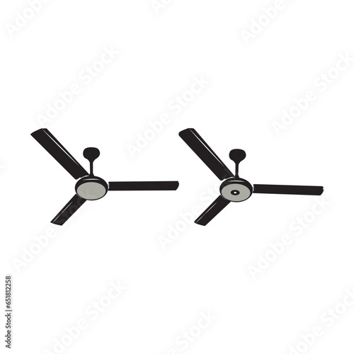 Celling fan in four colour brown, black, white, and golden, modern celling fan.Celling fan icon clipart avatar logotype isolated vector illustration