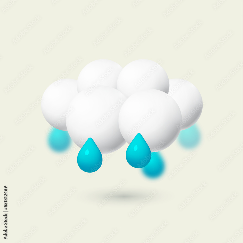 3D cloud and rain vector illustration 3D cloud and rain vector illustration