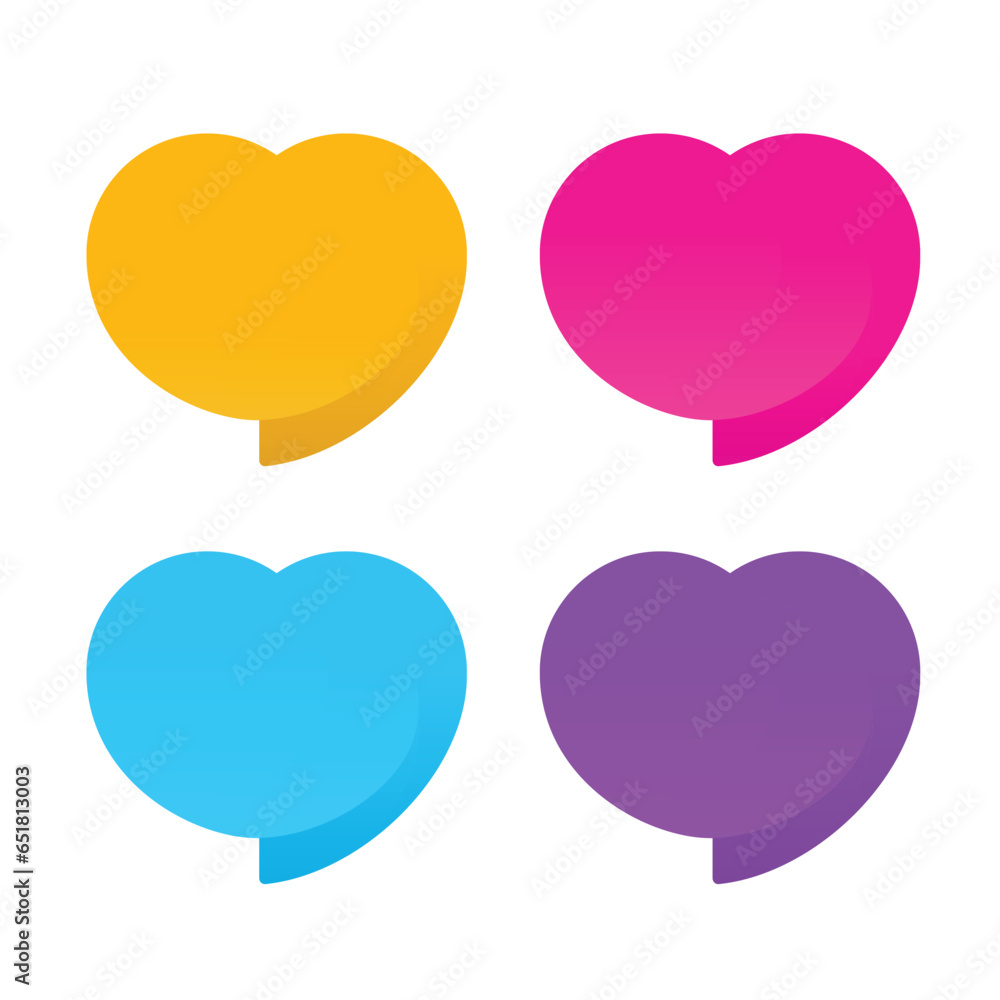 Speech stickers in the shape of a heart, promotional price tag, bullet. Bubbles speech vector set Speech stickers in the shape of a heart, promotional price tag, bullet. Bubbles speech vector set