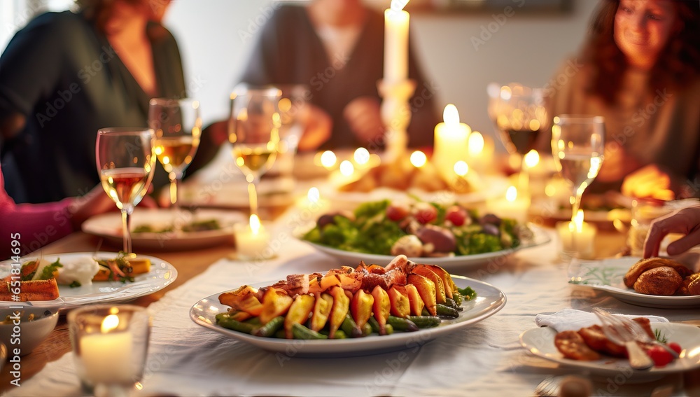 group of people having dinner together at home group of people having dinner together at home