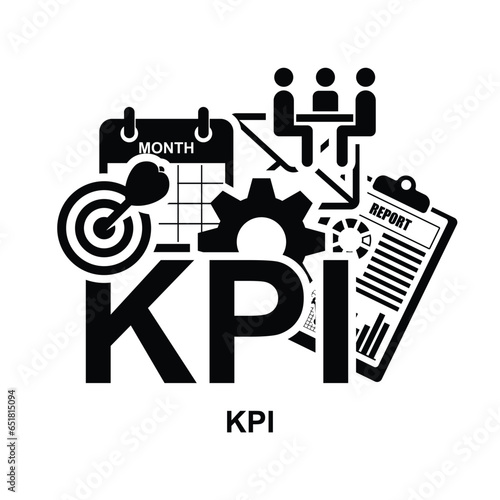 Kpi icon. Key performance indicator isolated on background vector illustration.