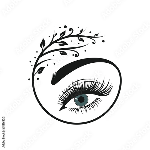 Photographie eyelash logo design with beauty lashes concept
