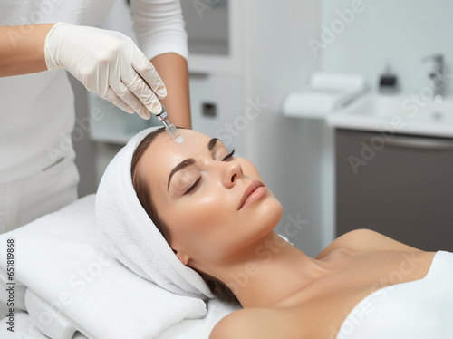 Beautician skin facial beauty face treatment