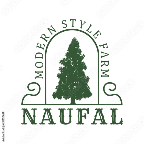 agriculture logo vector. oak tree logo