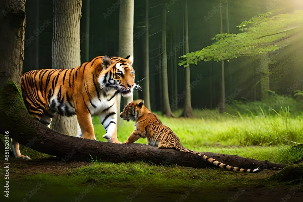 Fotografie tiger in the jungle generated ai