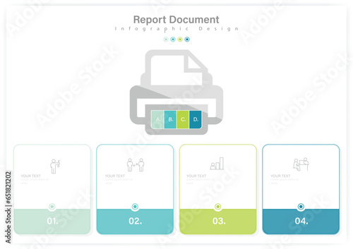 Business Strategy Vector Infographic Design Template Stock Illustration. The concept of report document. Ideas, Concept, Connection, Organization, Finance, Presentation, Data