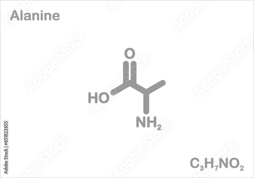 Alanine. Simplified structural formula. 