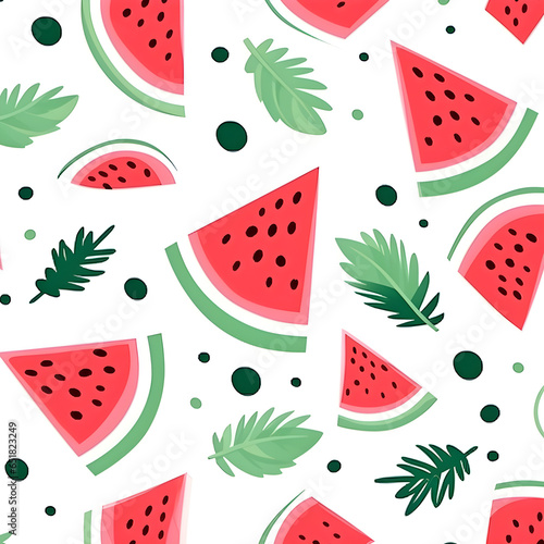 seamless background with watermelon