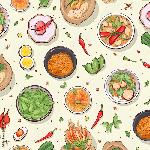 seamless pattern with food