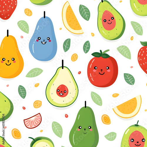 seamless background with fruits