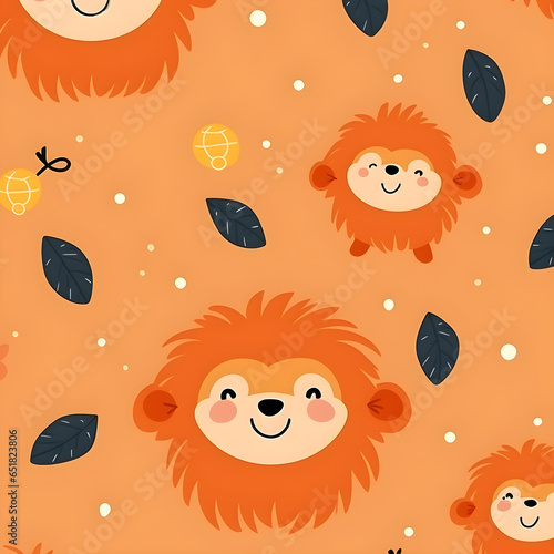 seamless pattern with funny monsters