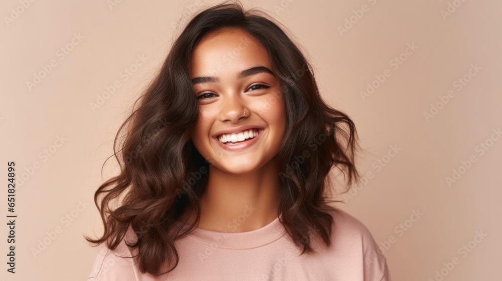 A teenager's infectious smile reflects her inner happiness in this stock portrait. A teenager's infectious smile reflects her inner happiness in this stock portrait.