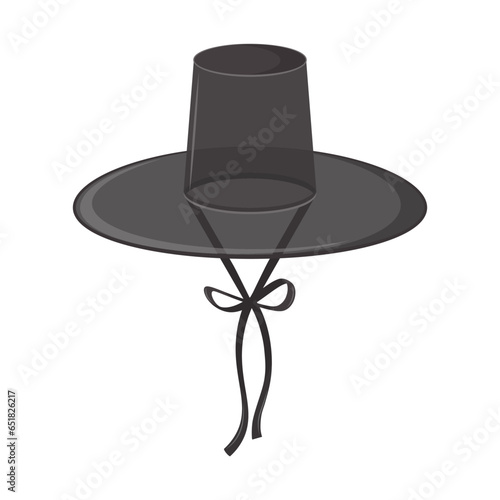 Gat, Korean traditional hat worn by men along with hanbok (Korean traditional clothing) during the Joseon period.