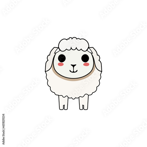 Cute Little Lamb Vector illustration. flat design isolated