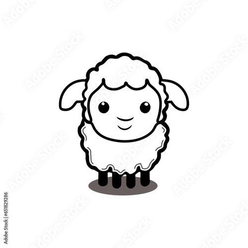 Cute Little Lamb Vector illustration. flat design isolated