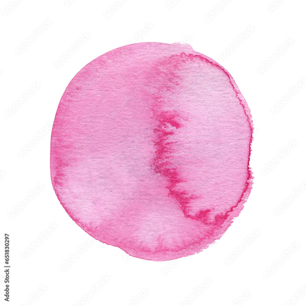 Fototapeta premium watercolor blob. Watercolor pink circle paint stain isolated on a white background.