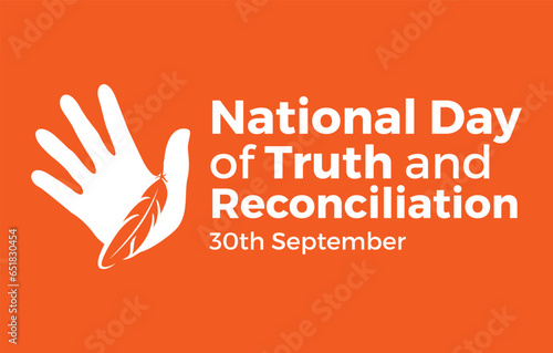 National Day for Truth and Reconciliation. Every Child Matters. Orange T-Shirt Day. 30th September. Vector Illustration.