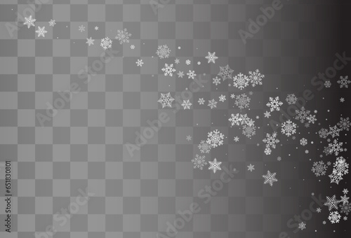 Silver Snowflake Vector Transparent Background.