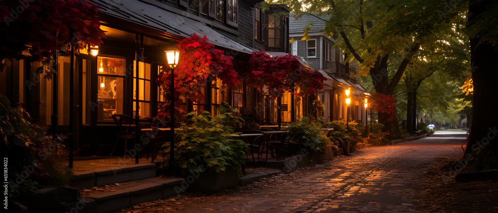 Beautiful Town at Dawn, Generative AI Beautiful Town at Dawn, Generative AI