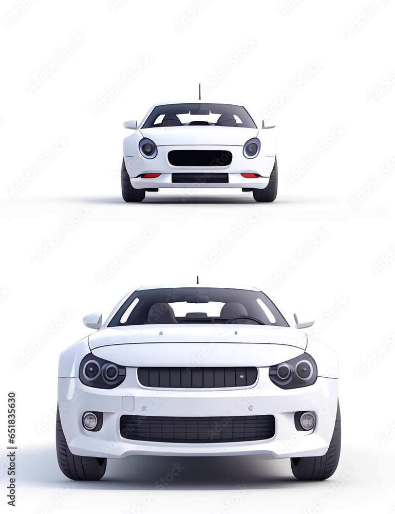 3D Modeling of a futuristic style white car