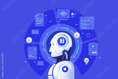 robot ai artificial intelligence concept illustration