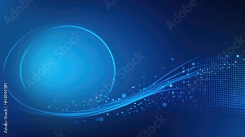 Blue long vector banner or background and various colors combined into smooth lines resembling long waves. photo