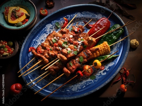Realistic photos of large Thai grilled dishes with strong flavours, hot, spicy, and in a variety of styles. Favorite things of all nationalities including me