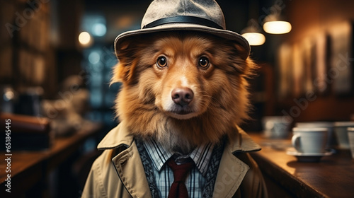 Doggy Detective on the Case, Solving Mysteries with a Wagging Tail, funny dogs, with copy space © Катерина Євтехова