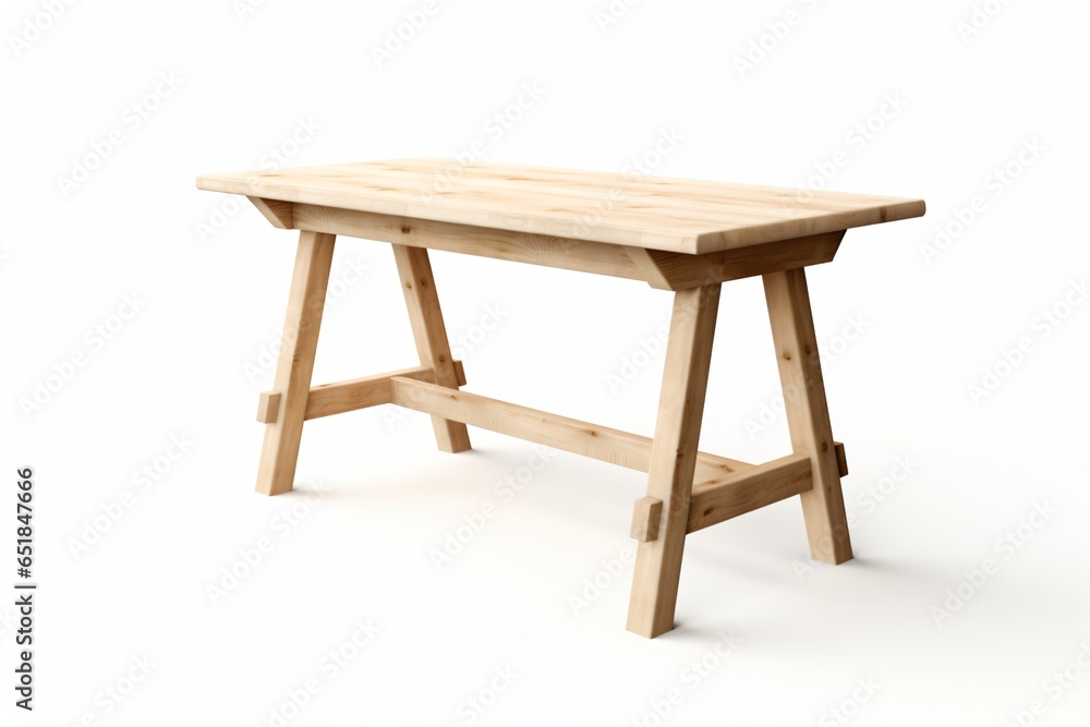Brown wooden table isolated on a plain white background Brown wooden table isolated on a plain white background