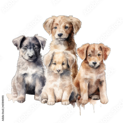 group of puppies transparent background